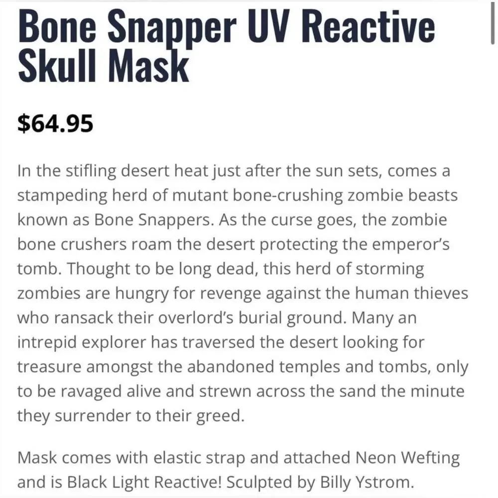 Bone Snapper UV Reactive Skull Halloween Costume